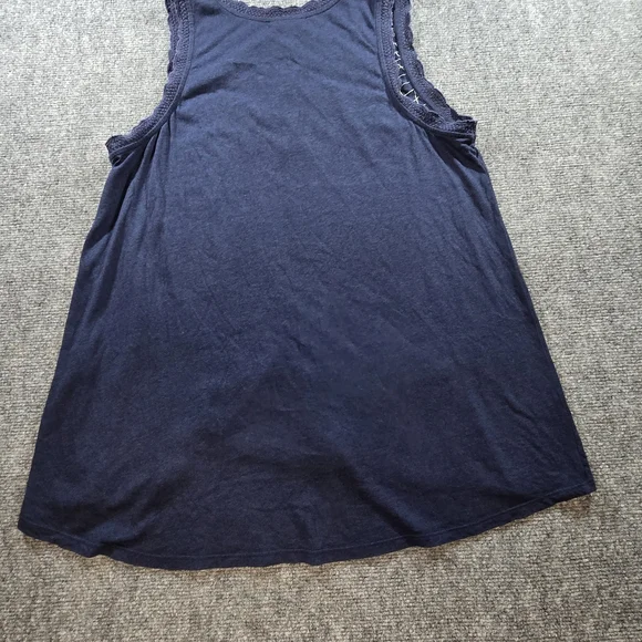 J.Jill Womens Navy Tank Top Floral Embroidery Size Medium - Picture 7 of 7
